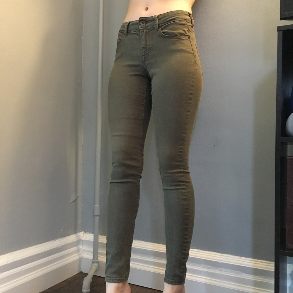 DIVIDED Army Green Skinny Jeans